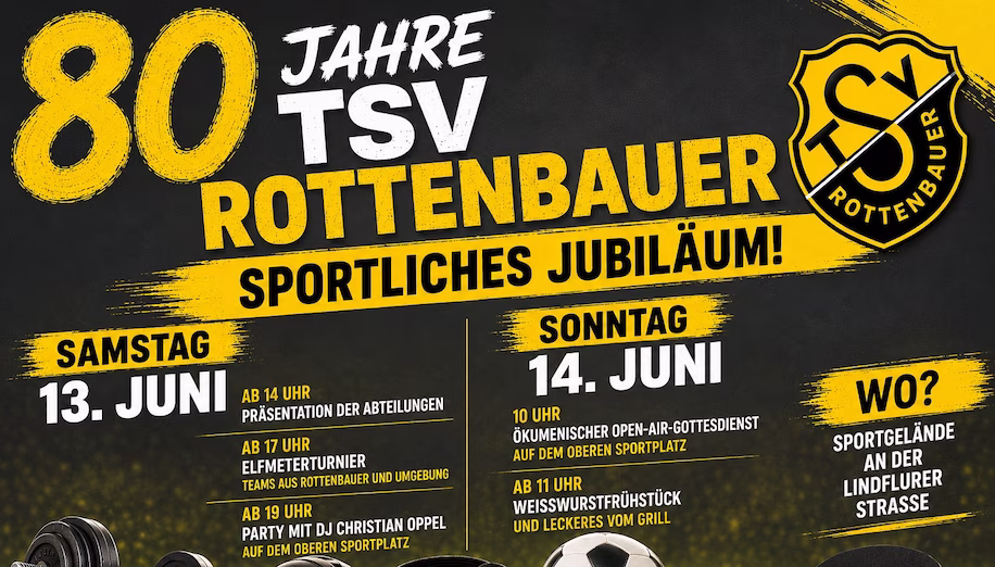 Festplakat 80 jähriges Jubiläum TSV mit Programm.